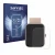 Front side of a product packaging with the brand logo Savvies. Next to it is the device Mutoy Smartwatch 1.83" shown with the 