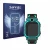 Front side of a product packaging with the brand logo Savvies. Next to it is the device Retoo Smartwatch 1.44" shown with the 