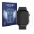 Front side of a product packaging with the brand logo Savvies. Next to it is the device Yuede Smartwatch 2" shown with the cor