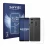 Front side of a product packaging with the brand logo Savvies. Next to it is the device Sony Xperia 10 VI (Front+Back) shown w