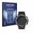 Front side of a product packaging with the brand logo Savvies. Next to it is the device Blackview W50 1.39" shown with the cor
