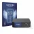 Front side of a product packaging with the brand logo Savvies. Next to it is the device WiiM Ultra shown with the correspondin