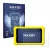 Front side of a product packaging with the brand logo Savvies. Next to it is the device Clementoni Clempad 8" PRO shown with t