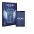 Front side of a product packaging with the brand logo Savvies. Next to it is the device Lenovo Tab One 8.7" shown with the cor
