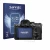 Front side of a product packaging with the brand logo Savvies. Next to it is the device Sony Alpha 7 V (ILCE-7M5) shown with t