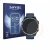 Front side of a product packaging with the brand logo Savvies. Next to it is the device Garmin quatix 8 Pro (47 mm) shown with