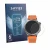 Front side of a product packaging with the brand logo Savvies. Next to it is the device Oppo Watch X3 shown with the correspon