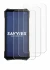 Image of the device Doogee S300 Pro with a wide variety of screen protectors.