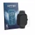Front side of a product packaging with the brand logo Savvies. Next to it is the device Vivo Watch GT 2 shown with the corresp