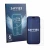 Front side of a product packaging with the brand logo Savvies. Next to it is the device Apple iPhone 18 Pro shown with the cor