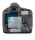 Front side of a product packaging with the brand logo BROTECT. Next to it is the device Canon EOS 1Ds Mark III shown with the 