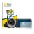 Front side of a product packaging with the brand logo BROTECT. Next to it is the device Sony FDR-AX53 shown with the correspon