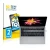 Front side of a product packaging with the brand logo BROTECT. Next to it is the device Apple MacBook Pro 13" 2017 (Lower disp