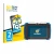 Front side of a product packaging with the brand logo BROTECT. Next to it is the device Vtech Storio Max XL 2.0 shown with the