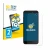 Front side of a product packaging with the brand logo BROTECT. Next to it is the device Fairphone 3 Plus shown with the corres