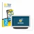 Front side of a product packaging with the brand logo BROTECT. Next to it is the device Google Nest Hub 2 shown with the corre
