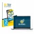 Front side of a product packaging with the brand logo BROTECT. Next to it is the device Framework Laptop 13 shown with the cor
