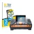 Front side of a product packaging with the brand logo BROTECT. Next to it is the device Junsi iCharger 406 Duo shown with the 