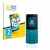 Front side of a product packaging with the brand logo BROTECT. Next to it is the device Nokia 105 4G (2023) shown with the cor