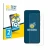 Front side of a product packaging with the brand logo BROTECT. Next to it is the device Samsung Galaxy S24 shown with the corr