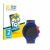 Front side of a product packaging with the brand logo BROTECT. Next to it is the device Swatch Neon Party shown with the corre