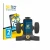 Front side of a product packaging with the brand logo BROTECT. Next to it is the device PowaKaddy CT12 GPS shown with the corr