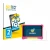 Front side of a product packaging with the brand logo BROTECT. Next to it is the device Happybe Kids Tablet 7" shown with the 