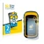 Front side of a product packaging with the brand logo BROTECT. Next to it is the device Garmin eTrex 10 shown with the corresp