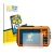 Front side of a product packaging with the brand logo BROTECT. Next to it is the device Panasonic Lumix DMC-FT5 shown with the