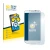 Front side of a product packaging with the brand logo BROTECT. Next to it is the device Samsung Galaxy S4 shown with the corre