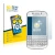 Front side of a product packaging with the brand logo BROTECT. Next to it is the device BlackBerry Q10 shown with the correspo