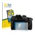Front side of a product packaging with the brand logo BROTECT. Next to it is the device Panasonic Lumix DC-GH5 shown with the 