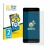 Front side of a product packaging with the brand logo BROTECT. Next to it is the device Google Pixel 2 shown with the correspo