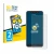 Front side of a product packaging with the brand logo BROTECT. Next to it is the device Motorola One shown with the correspond