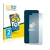 Front side of a product packaging with the brand logo BROTECT. Next to it is the device Motorola G100 shown with the correspon