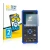 Front side of a product packaging with the brand logo BROTECT. Next to it is the device Owon HDS 200 Series shown with the cor