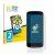 Front side of a product packaging with the brand logo BROTECT. Next to it is the device Beafon M7 Lite premium shown with the 