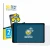 Front side of a product packaging with the brand logo BROTECT. Next to it is the device Joying Car Radio 8" 16:10 shown with t