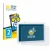 Front side of a product packaging with the brand logo BROTECT. Next to it is the device Amazon Echo Hub 8" shown with the corr