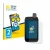 Front side of a product packaging with the brand logo BROTECT. Next to it is the device Garmin Montana 710 shown with the corr