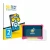 Front side of a product packaging with the brand logo BROTECT. Next to it is the device Happybe Kids Tablet 7" shown with the 