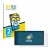 Front side of a product packaging with the brand logo BROTECT. Next to it is the device Shelly Wall Display X2 shown with the 