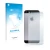 Front side of a product packaging with the brand logo upscreen. Next to it is the device Apple iPhone SE 2016 Back (entire sur