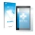 Front side of a product packaging with the brand logo upscreen. Next to it is the device Amazon Fire HD 8 2018 (8th Gen.) show