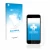 Front side of a product packaging with the brand logo upscreen. Next to it is the device Apple iPhone 8 shown with the corresp