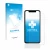 Front side of a product packaging with the brand logo upscreen. Next to it is the device Apple iPhone 11 Pro Max shown with th