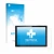 Front side of a product packaging with the brand logo upscreen. Next to it is the device Acer ACTAB1022 shown with the corresp