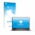 Front side of a product packaging with the brand logo upscreen. Next to it is the device Dell Precision 5560 shown with the co