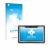 Front side of a product packaging with the brand logo upscreen. Next to it is the device Getac F110 G6 shown with the correspo