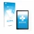 Front side of a product packaging with the brand logo upscreen. Next to it is the device TCL Tab 8V shown with the correspondi